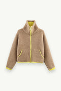 Color-Block Knit Bomber Jacket