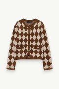 Vintage Argyle Knit Button Cardigan