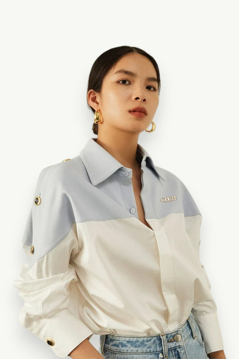 Contrast Splice Commuter Business Shirt