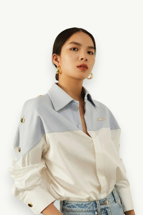 Contrast Splice Commuter Business Shirt