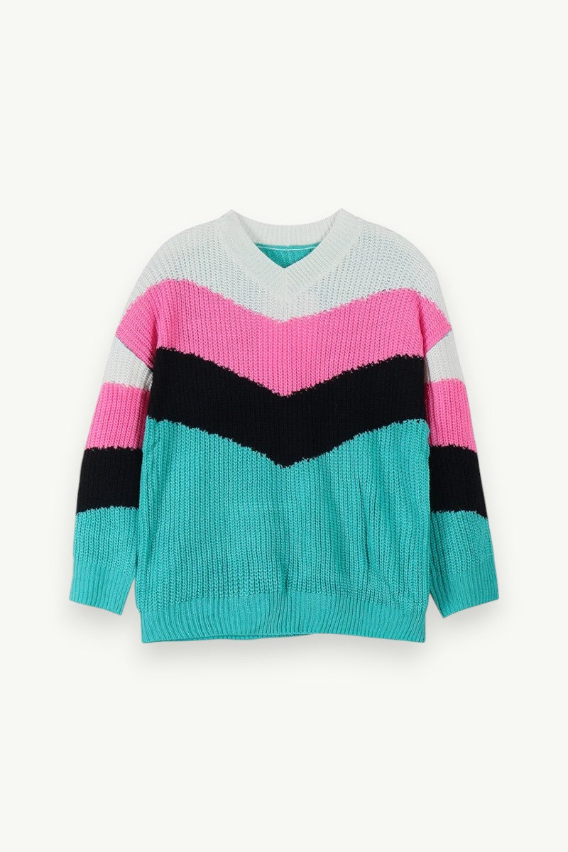 V-Neck Knit Pullover Sweater