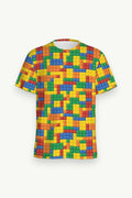 Retro 3D Puzzle Print T-Shirt
