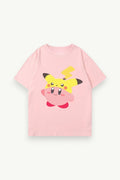 Pikachu & Kirby Graphic Cotton T-Shirt