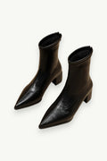 Vintage Pointed-Toe Ankle Heel Boots