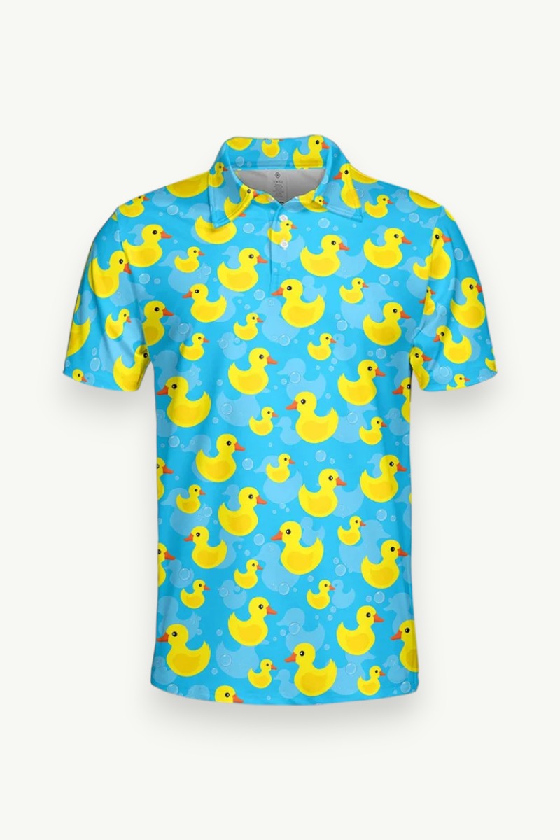 3D Duck Print Polo Shirt