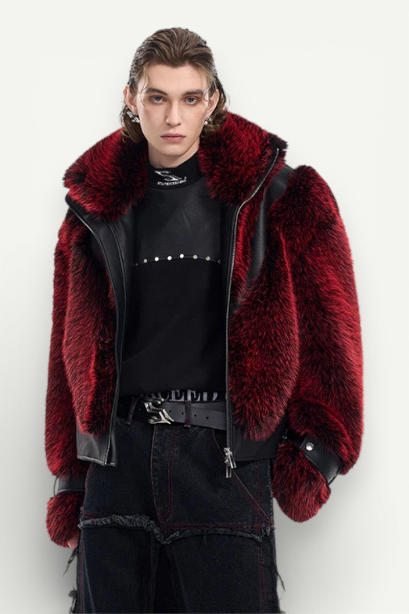 Luxury Patchwork Faux Fur Zip Jacket