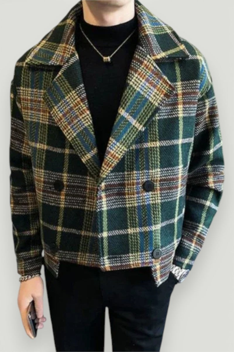 Y2K Plaid Short Windbreaker Jacket