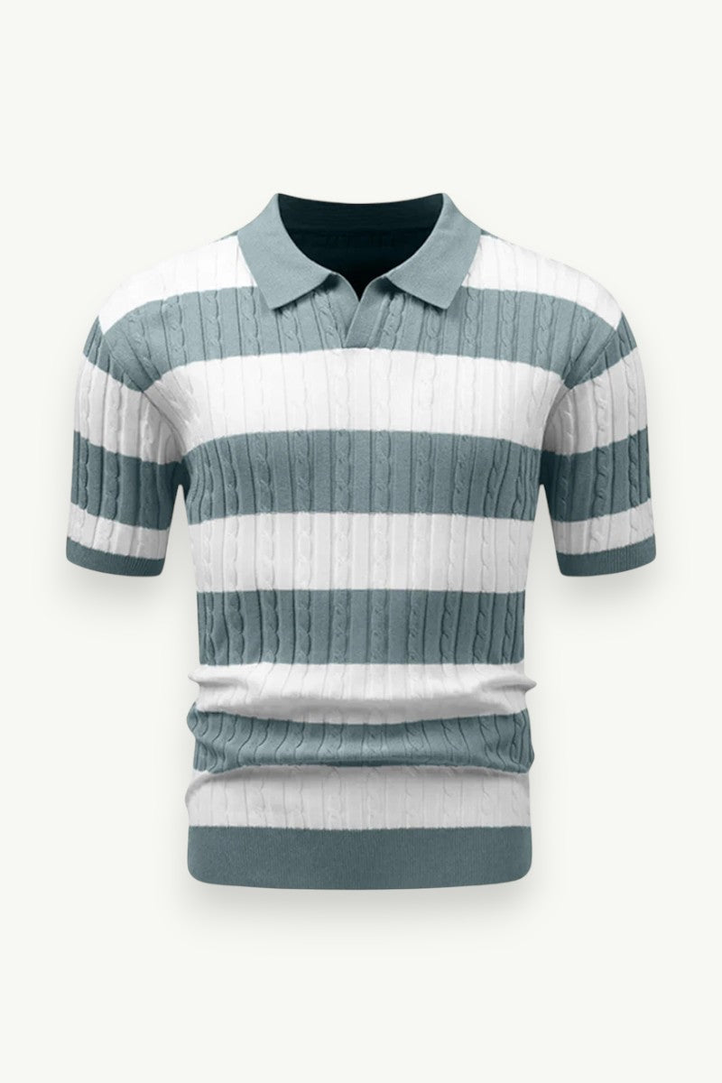 Retro Knit Short-Sleeve Polo Shirt