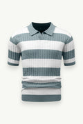 Retro Knit Short-Sleeve Polo Shirt