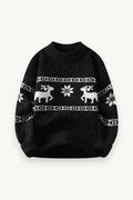 Luxury Deer Motif Winter Knit Sweater