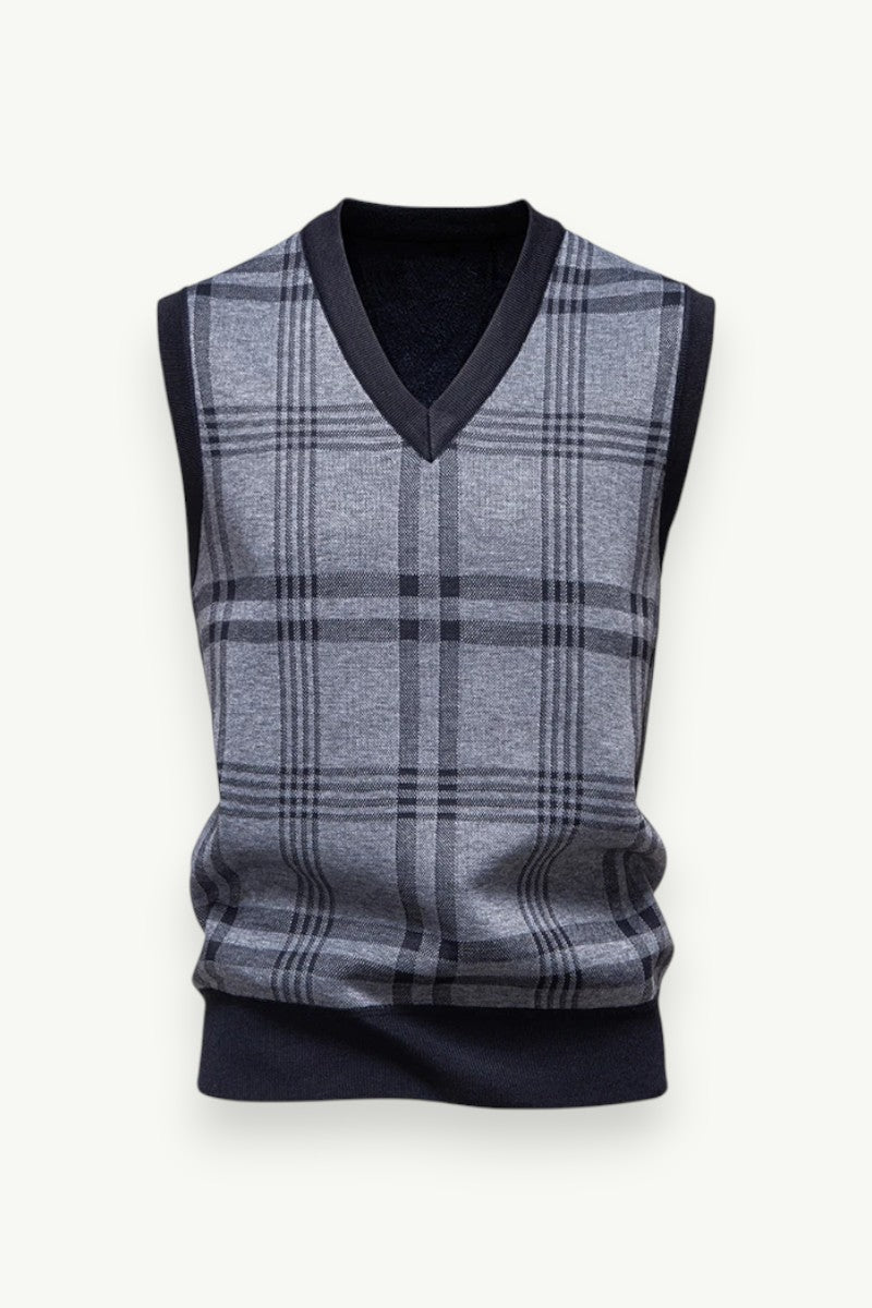 Argyle V-Neck Knit Sweater Vest