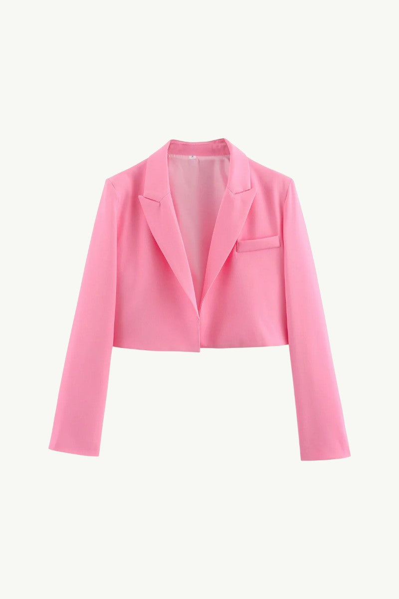 Cropped High-Street Lapel Blazer