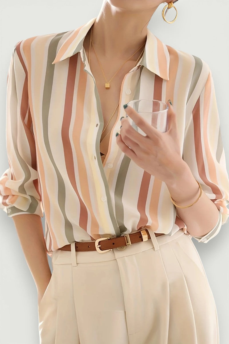 Striped Button-Down Work Shirt