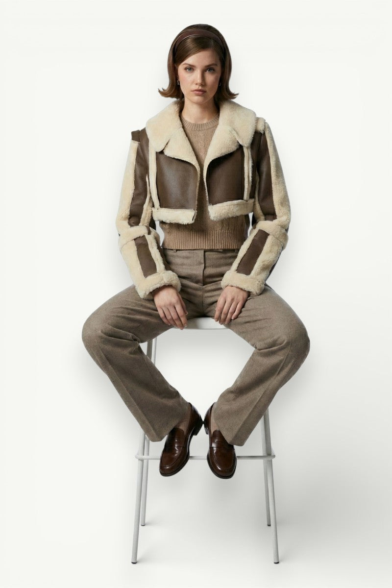 Furry Patchwork Cropped Street Jacket