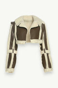Furry Patchwork Cropped Street Jacket