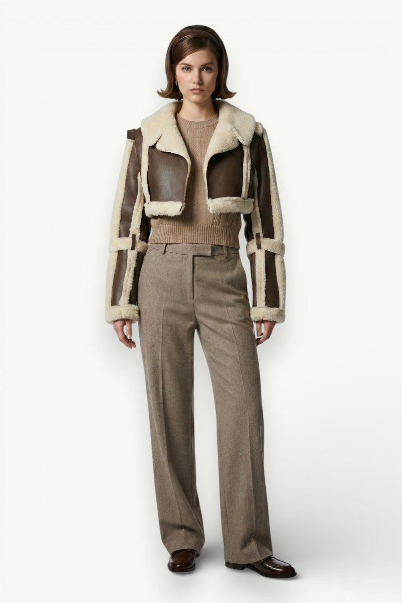 Furry Patchwork Cropped Street Jacket