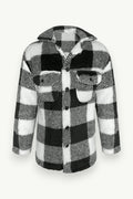 Vintage Plaid Fleece Button-Up Jacket