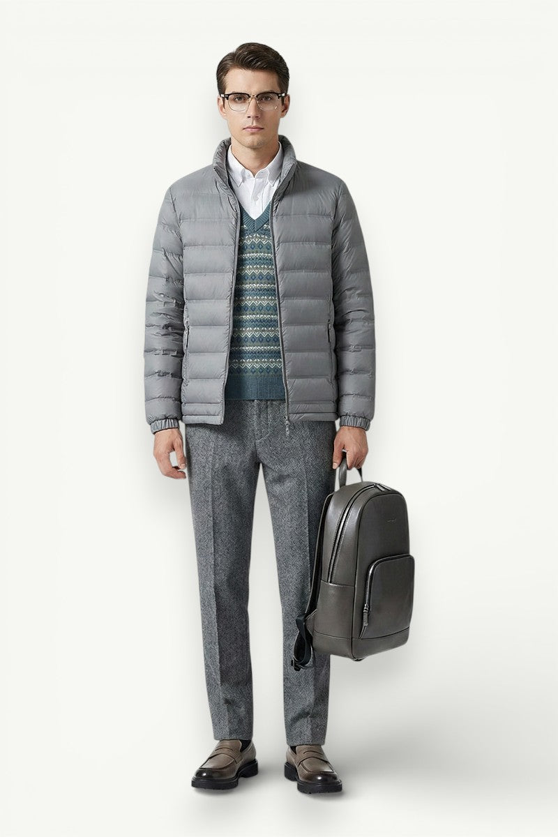 Duck Down Stand-Collar Puffer Jacket