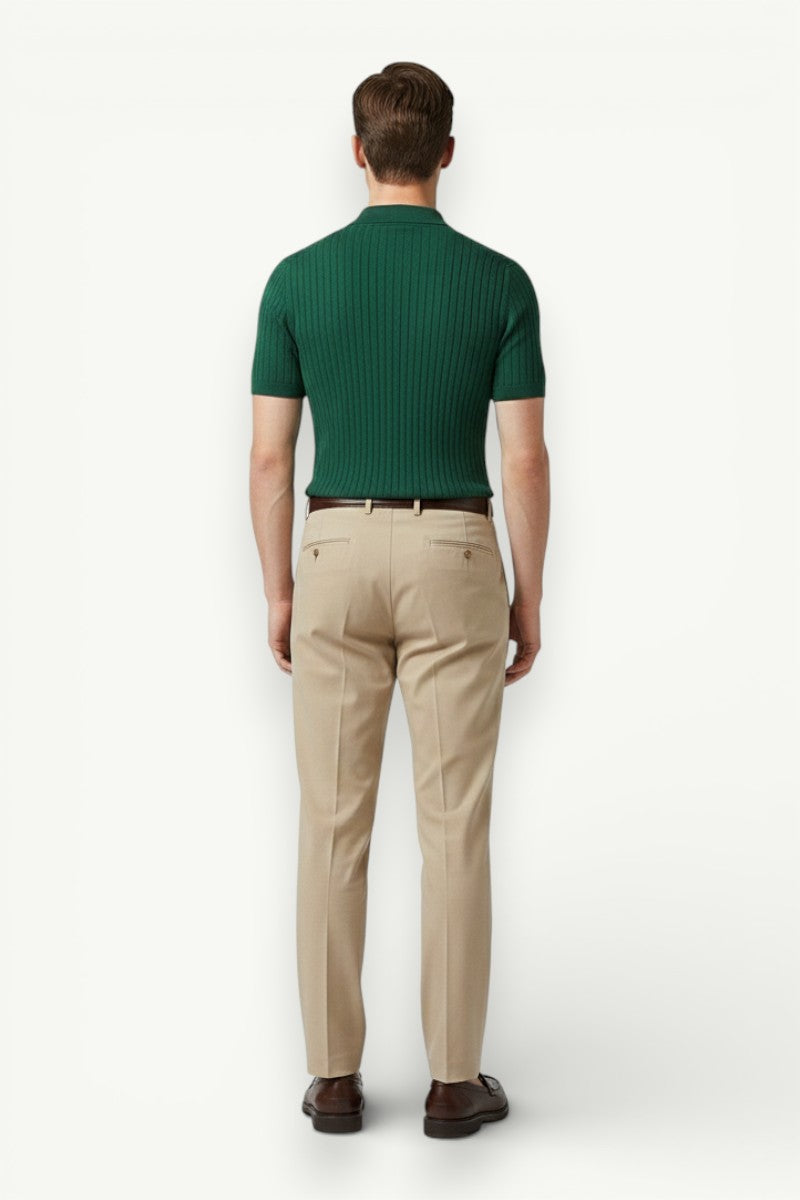 Retro Knit Lapel Polo Shirt