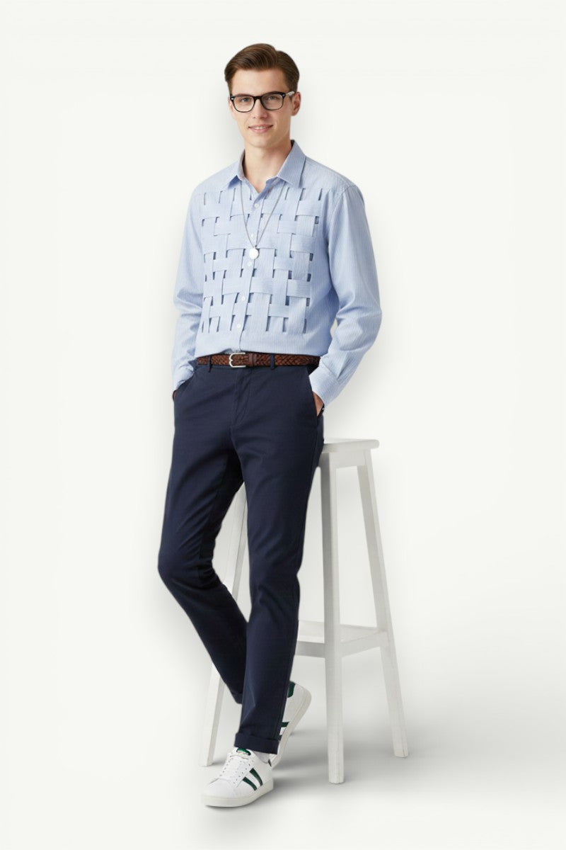 Relaxed Stripe Cut-Out Blouse