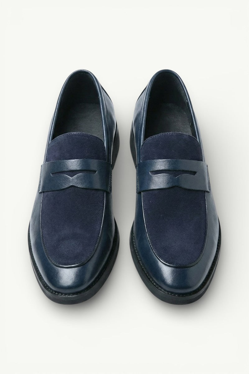 Suede Splice Slip-On Loafers