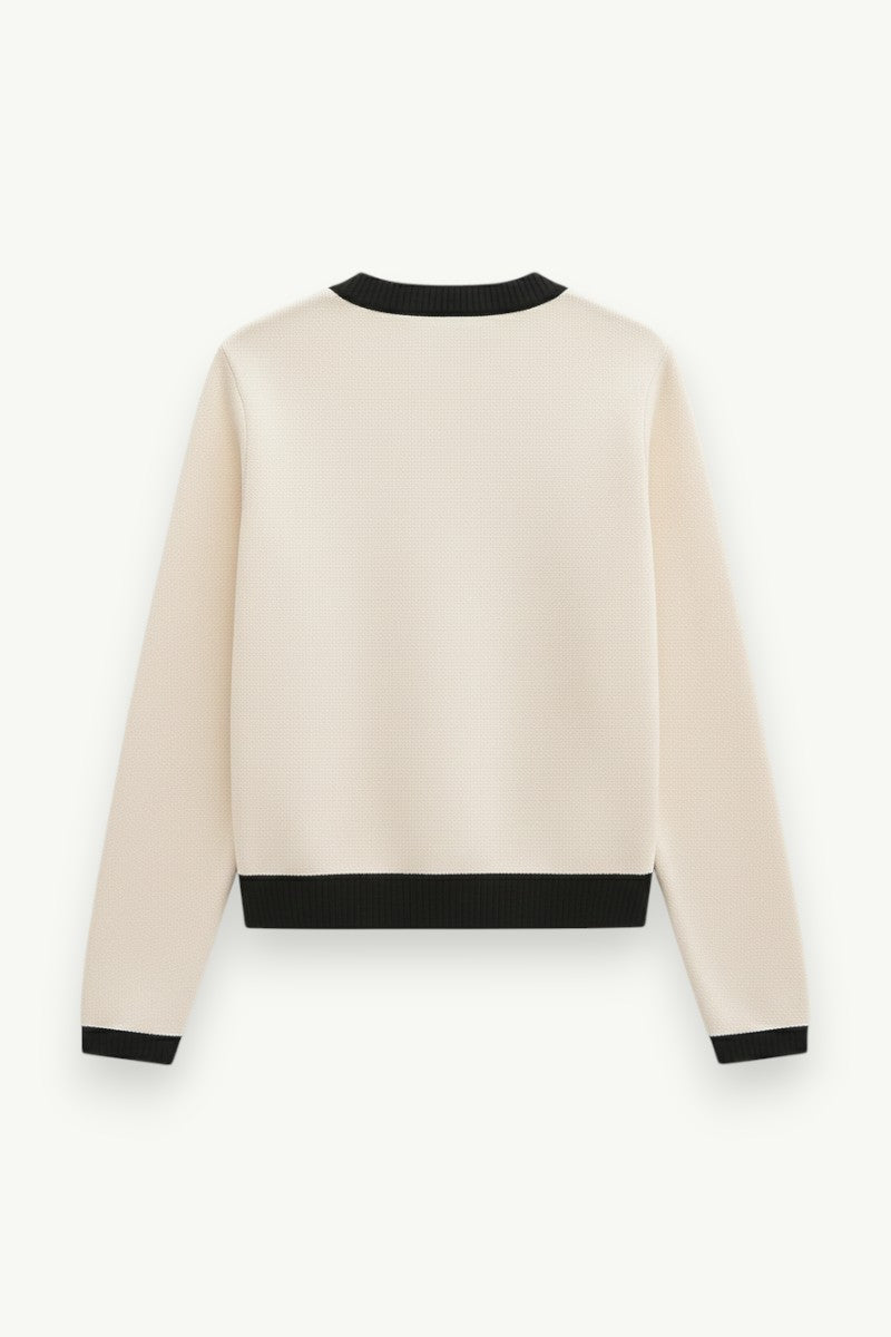 Vintage Gold-Button Knit Cardigan