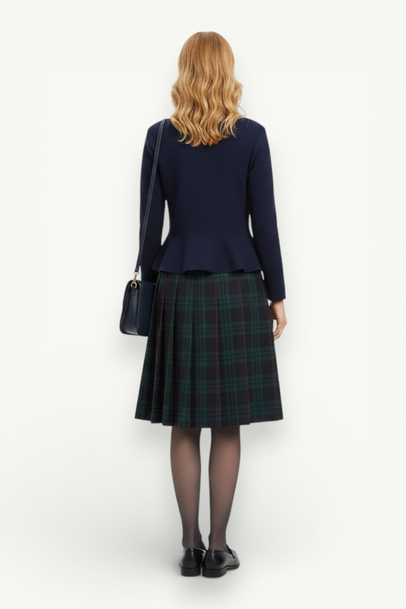 Vintage Button-Detail Hem Cardigan