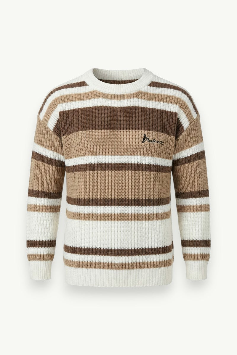 Vintage Color-Block Knit Sweater