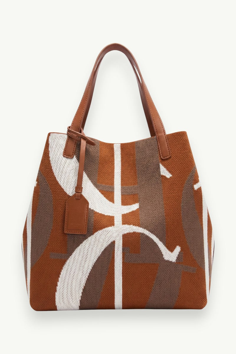 Letter-Print Large Capacity Shoulder Bag