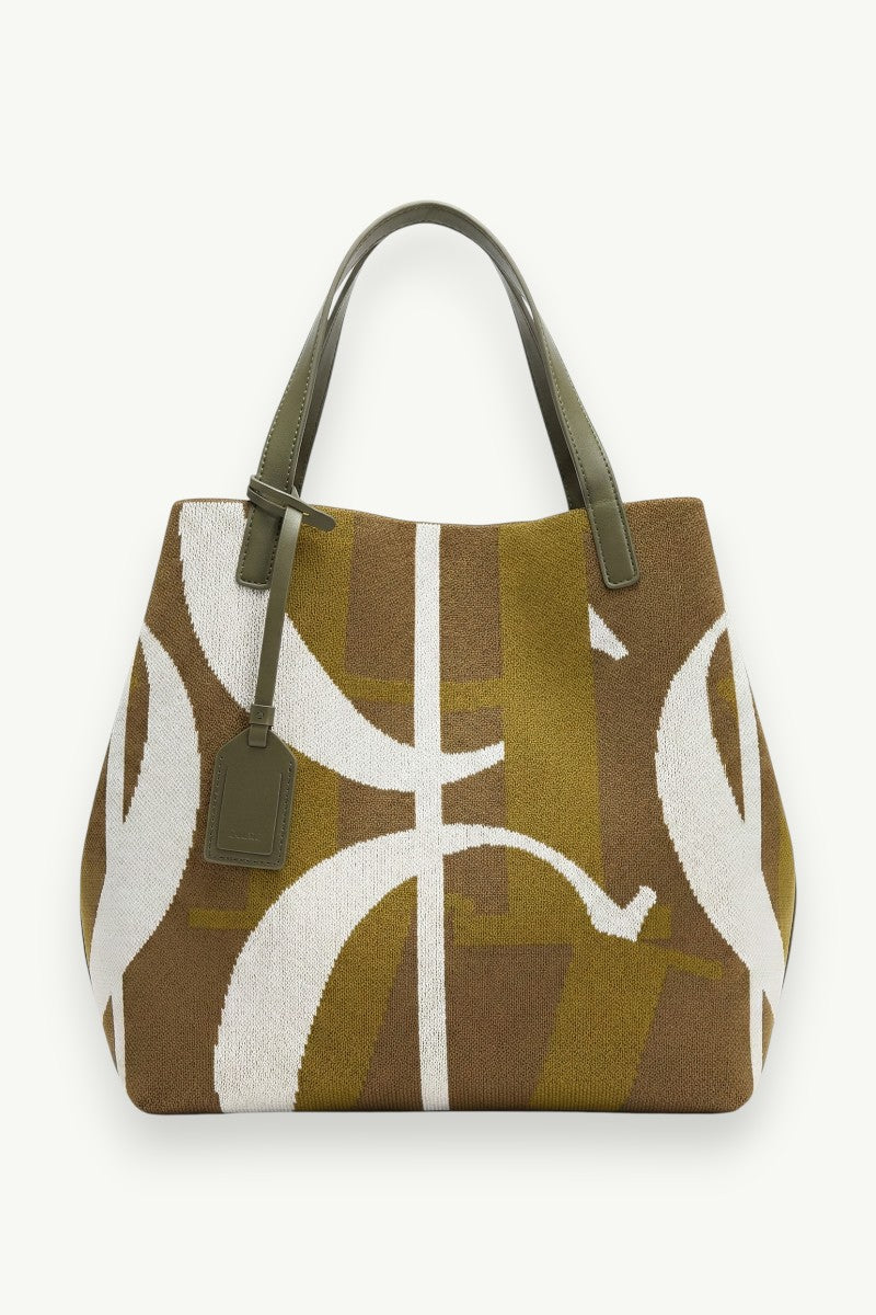 Letter-Print Large Capacity Shoulder Bag