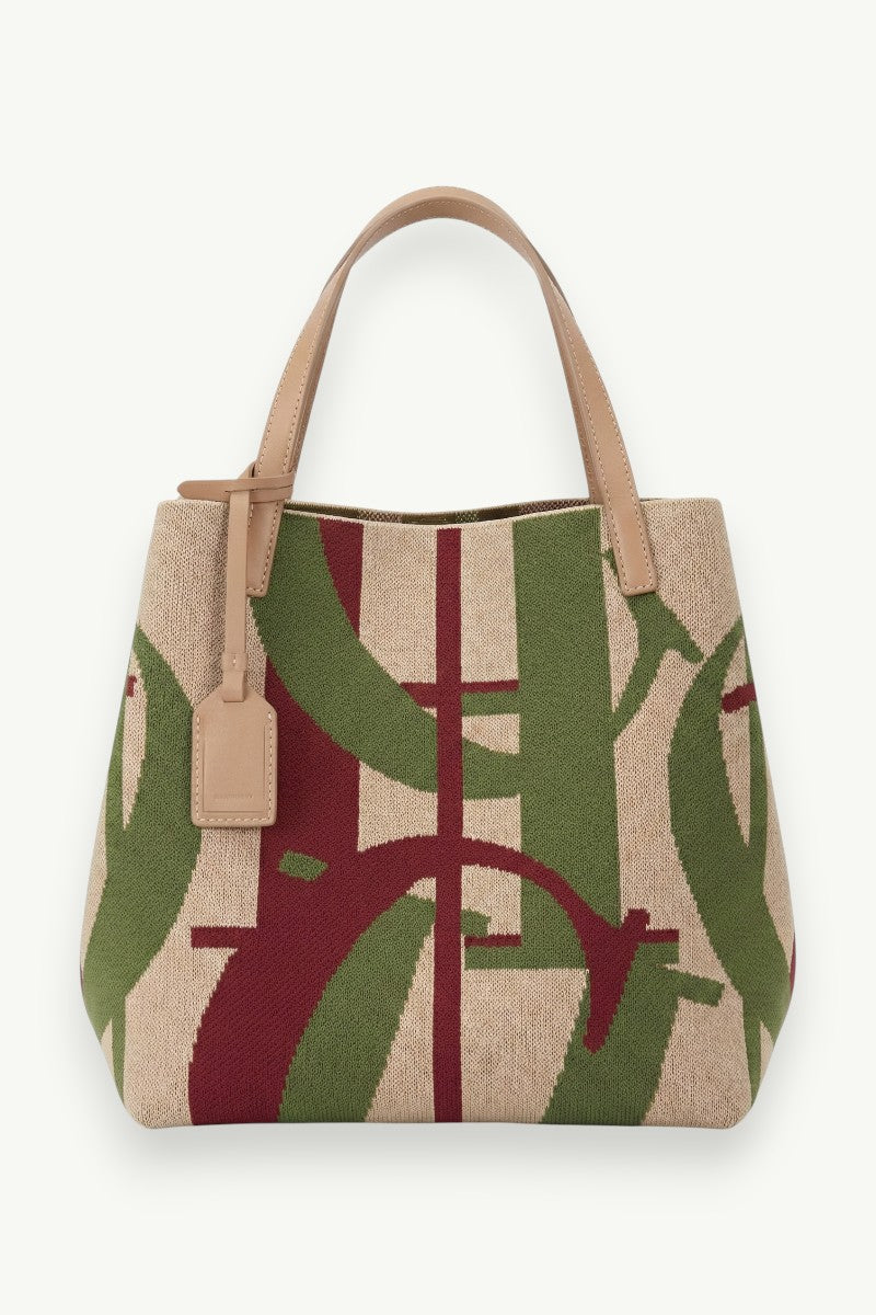 Letter-Print Large Capacity Shoulder Bag