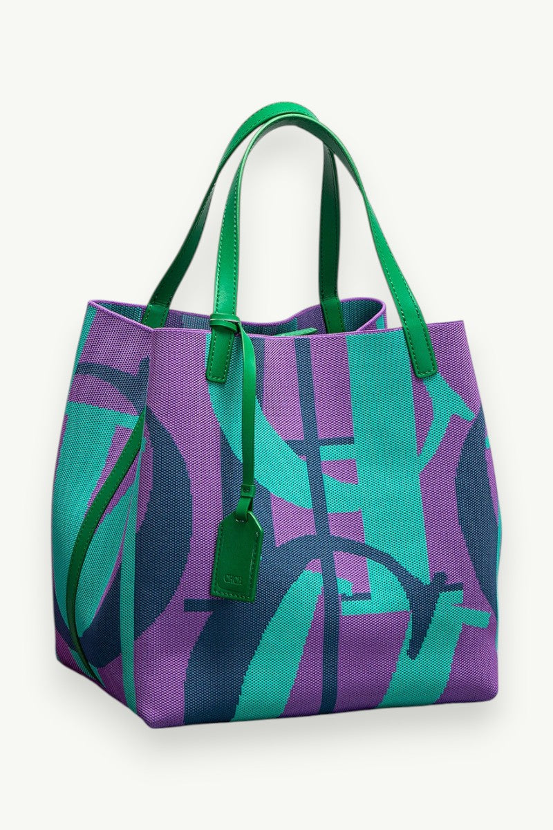 Letter-Print Large Capacity Shoulder Bag