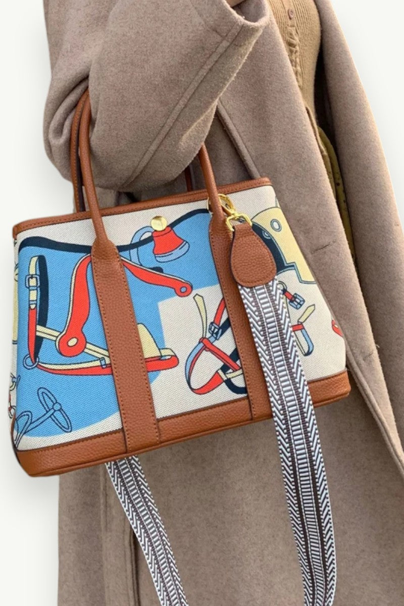 Graffiti Patchwork Canvas Tote