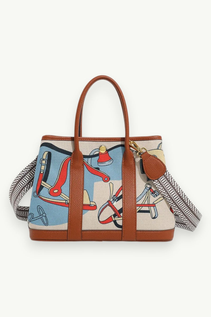 Graffiti Patchwork Canvas Tote