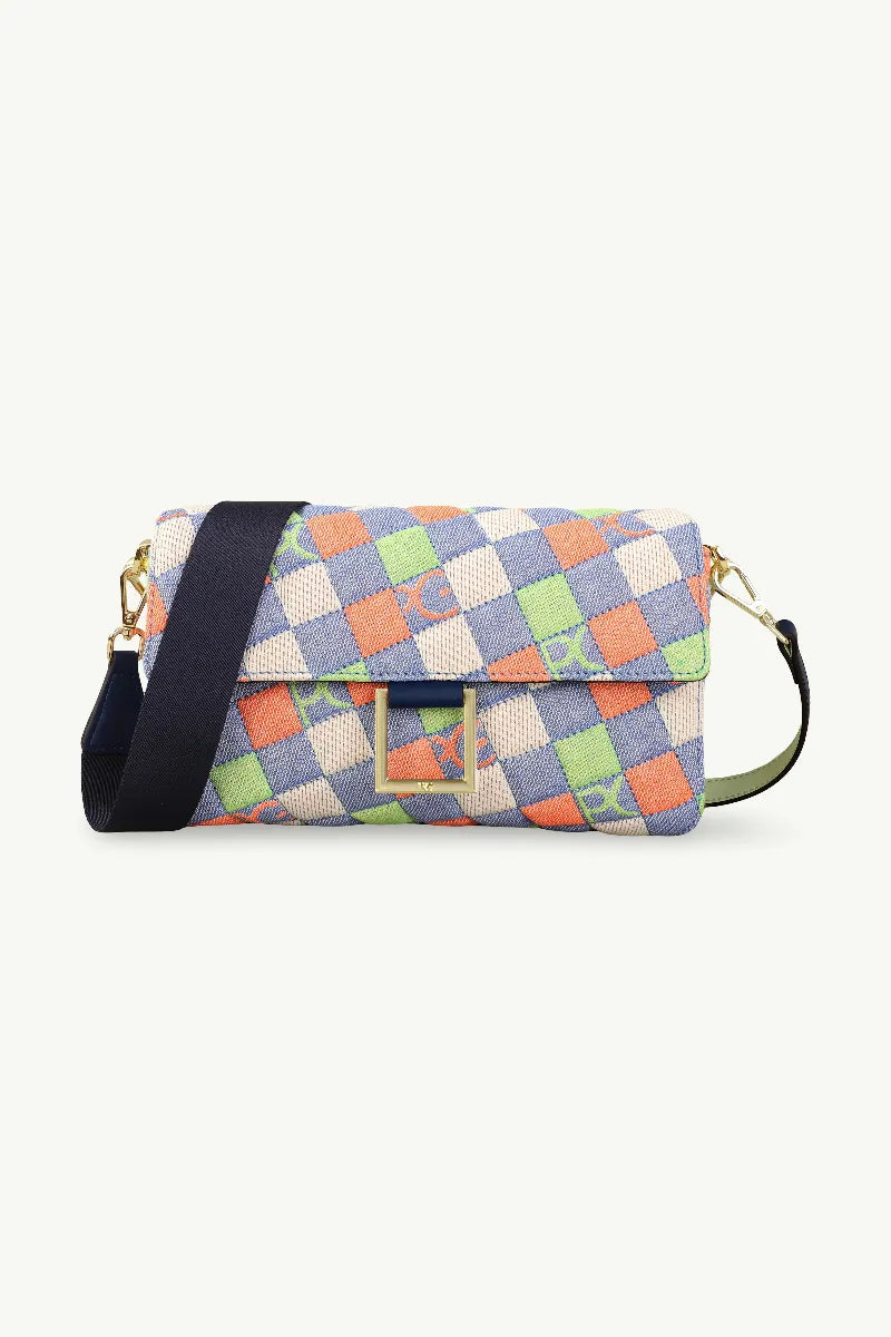 Geometric Embroidered Satchel Bag