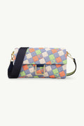 Geometric Embroidered Satchel Bag