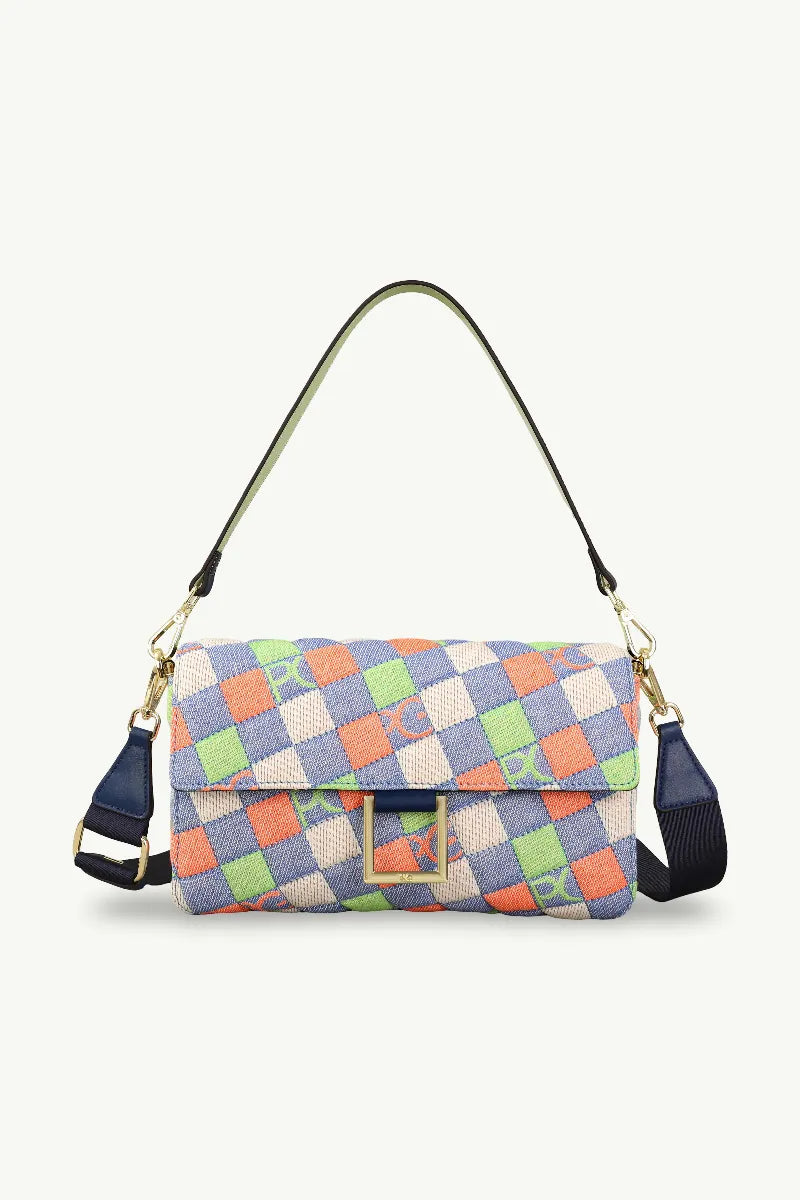Geometric Embroidered Satchel Bag