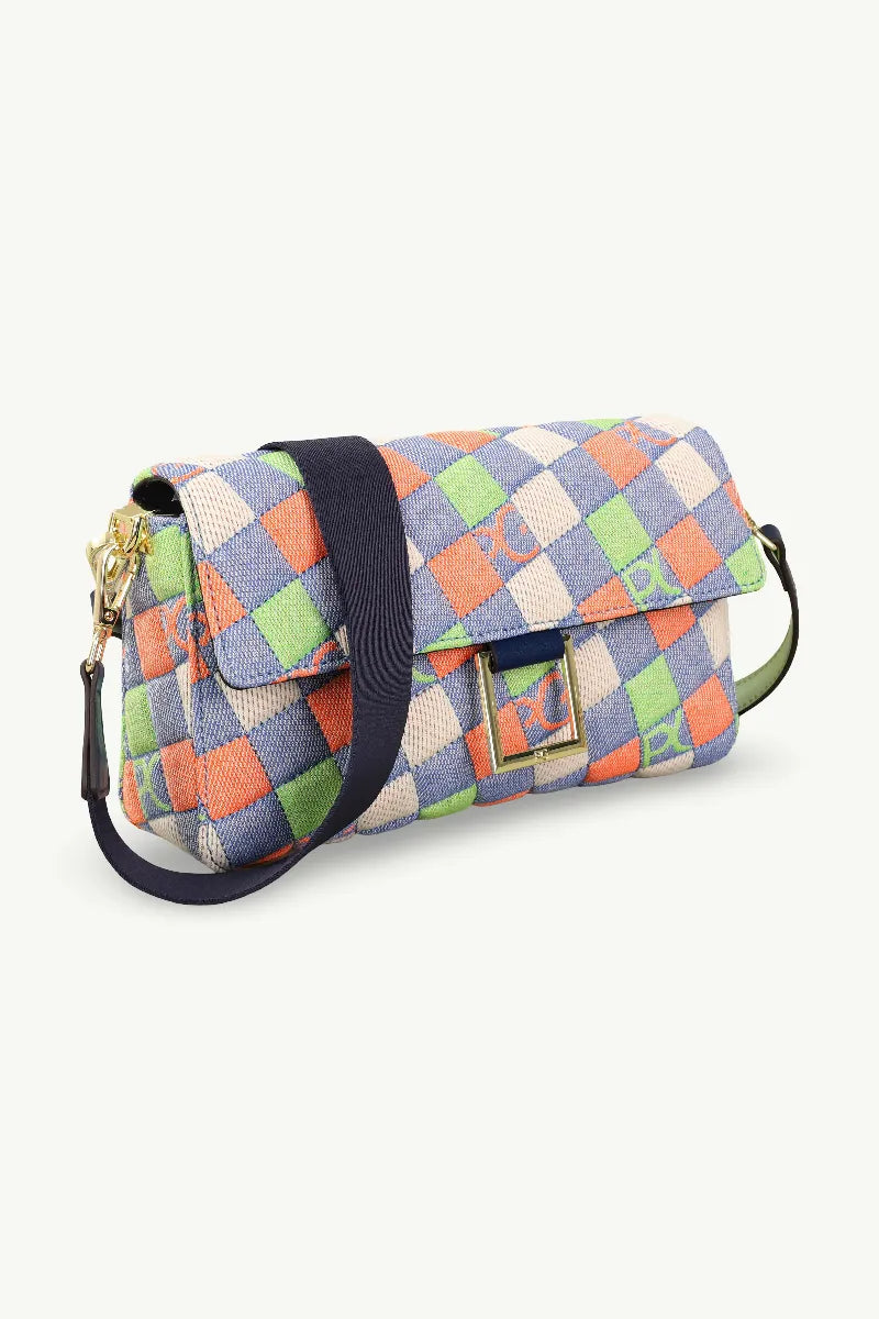 Geometric Embroidered Satchel Bag