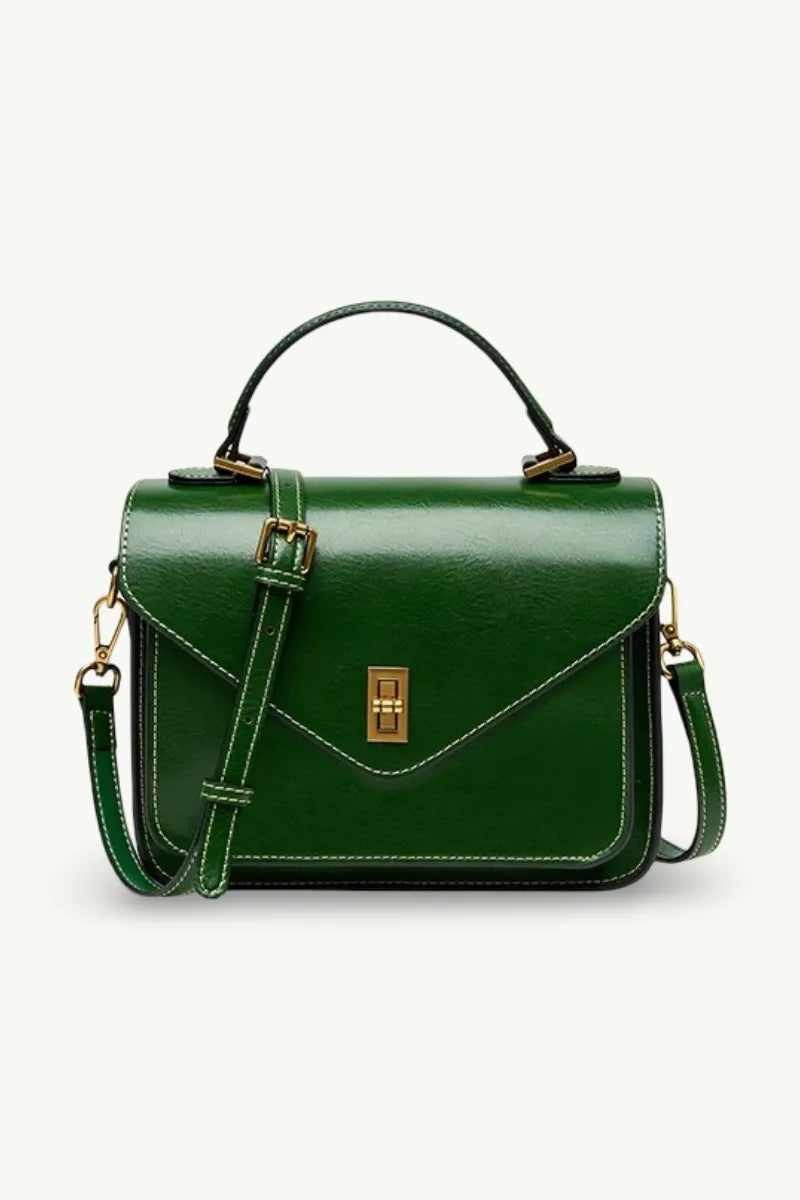 Vintage Square Leather Postman Bag
