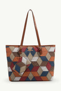 Cross-Pattern Fashion Satchel