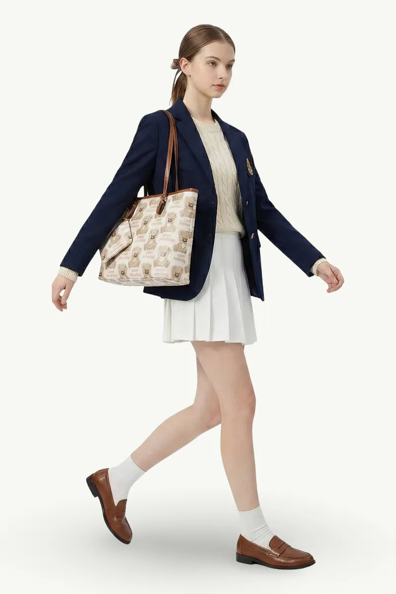 Cross-Pattern Fashion Satchel