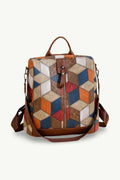 Plaid Patchwork Casual Backpack