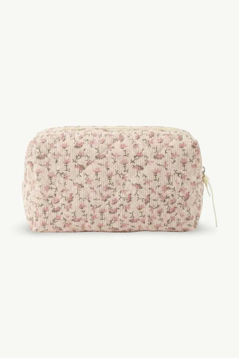 Vintage Floral Corduroy Makeup Pouch