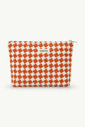 Red Plaid Zipper Cosmetic Organizer