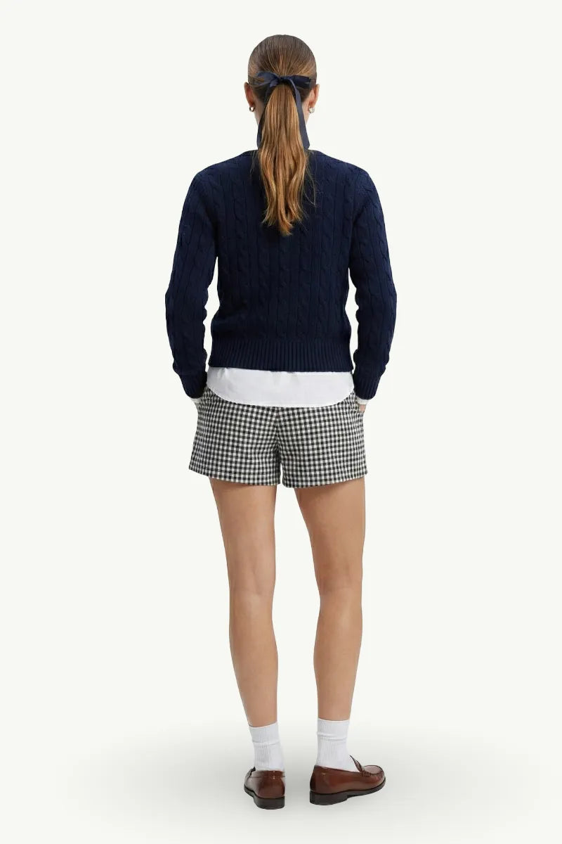 Gingham Elastic-Waist Boxer Shorts