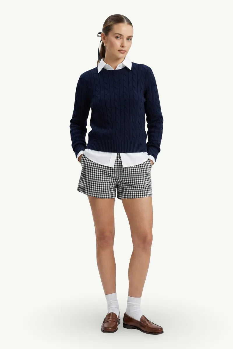 Gingham Elastic-Waist Boxer Shorts