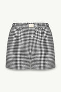 Gingham Elastic-Waist Boxer Shorts
