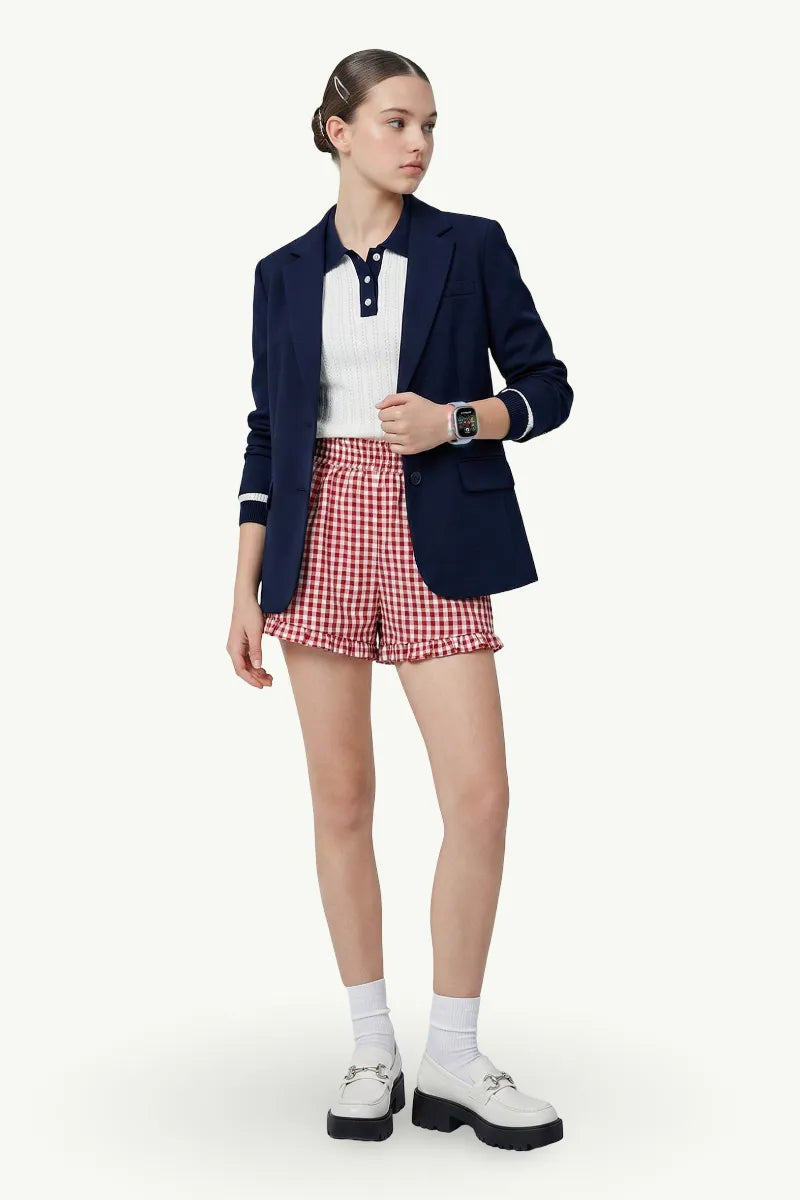 Kawaii Plaid Ruffle Lounge Shorts