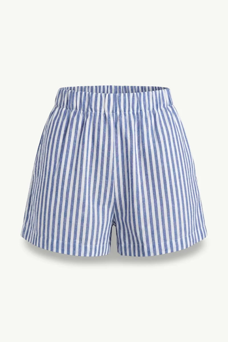 Striped Mid-Waist Beach Shorts