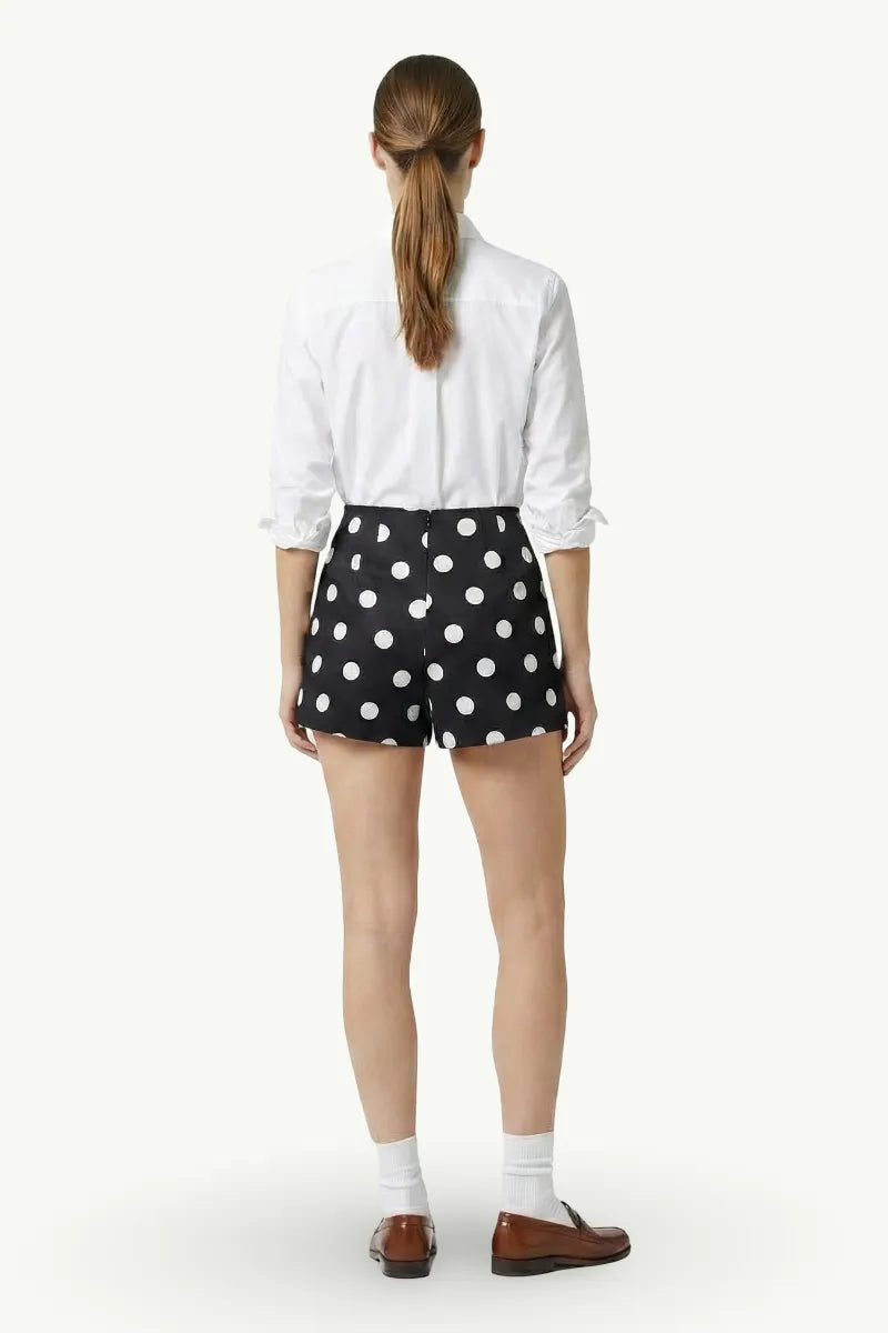 Vintage Polka Dot High-Waist Shorts